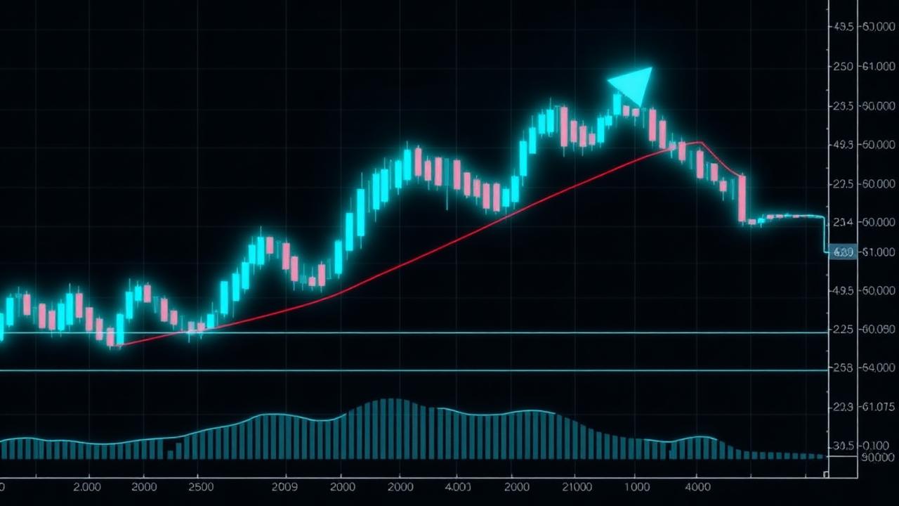 Market structure chart showing break of structure and change of character signals