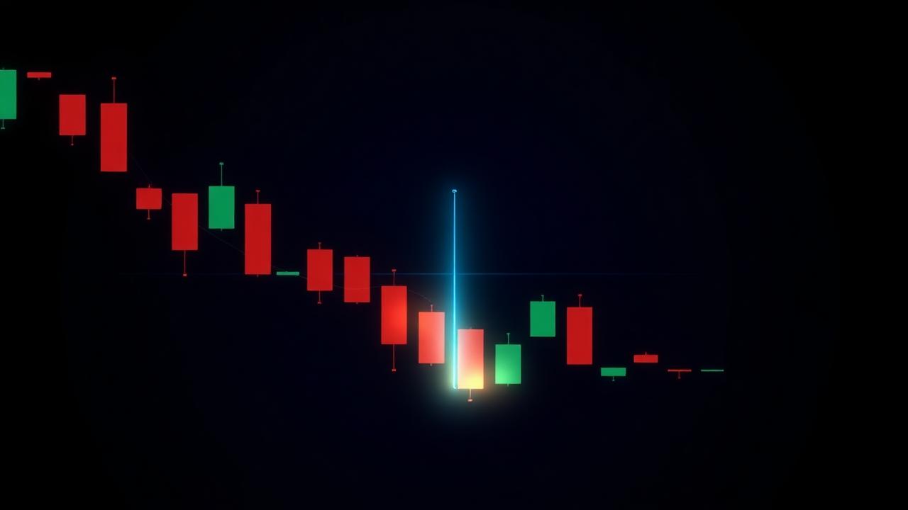 Candlestick chart visualizing a fair value gap imbalance between three candles