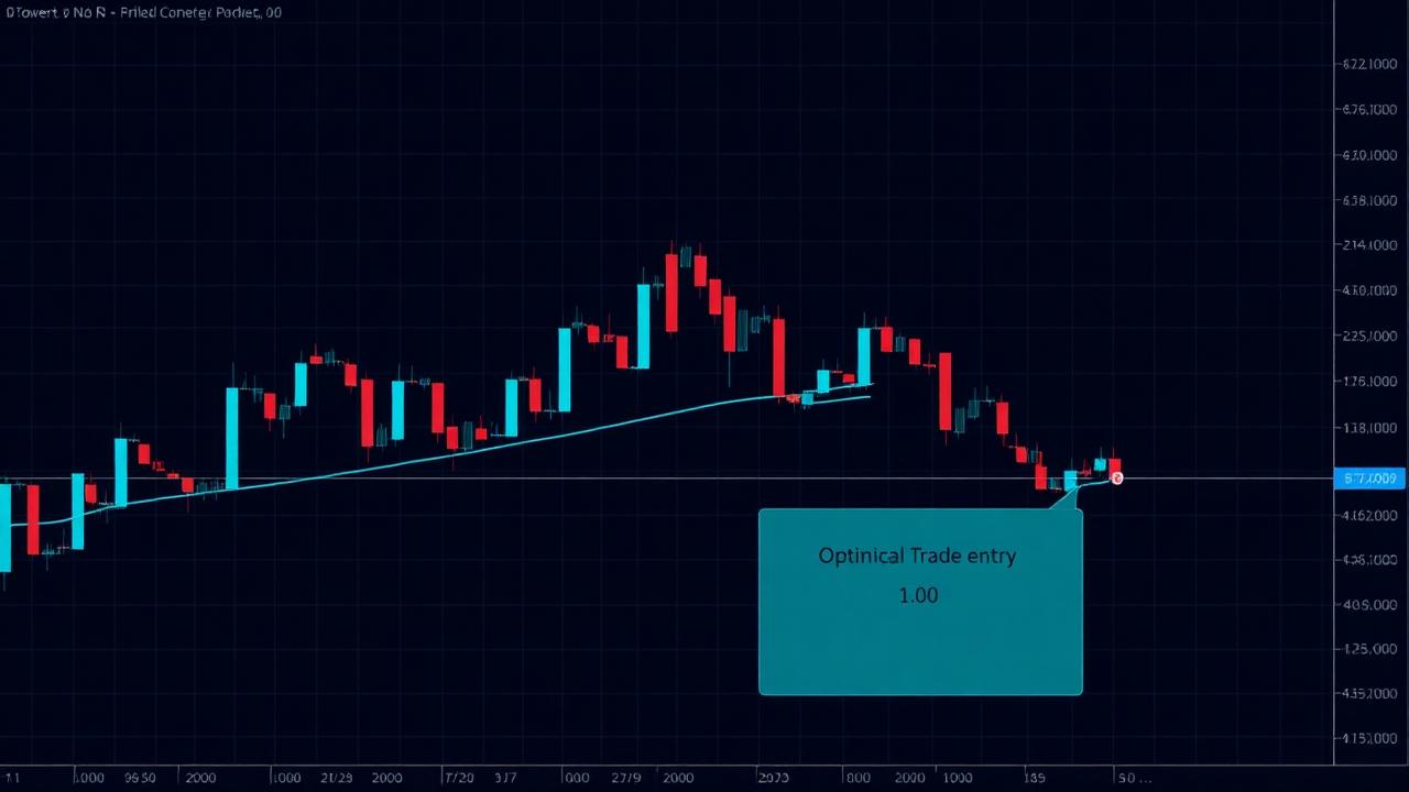 Dark trading chart with cyan glowing Fibonacci retracement levels highlighting the optimal trade entry zone between 0.618 and 0.705