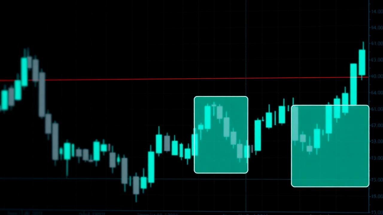 Trading chart highlighting cyan order block zones on candlestick price action